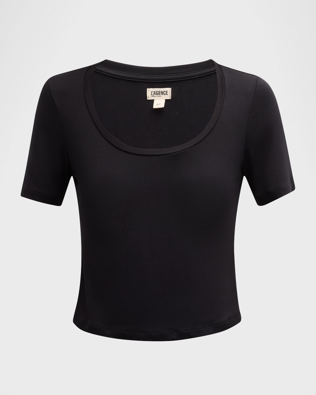 L'Agence Dana Scoop-Neck Cropped Tee