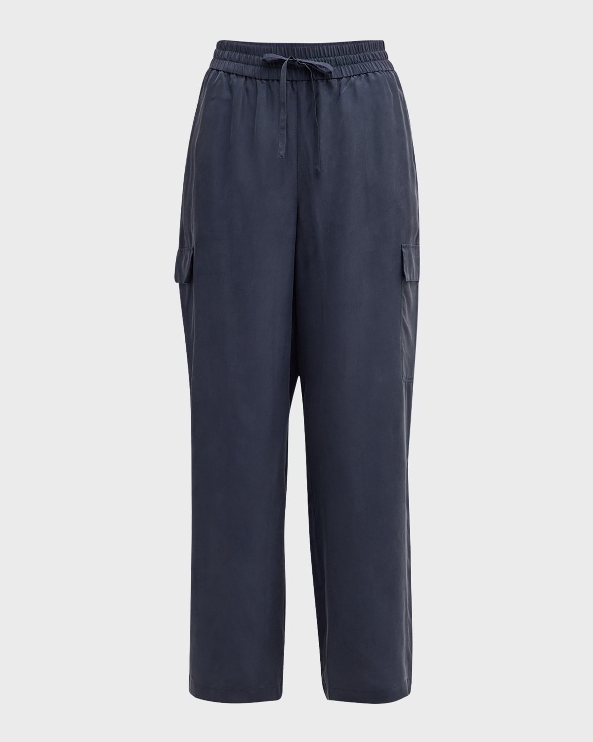 Eileen Fisher Cropped Washed Silk Cargo Pants