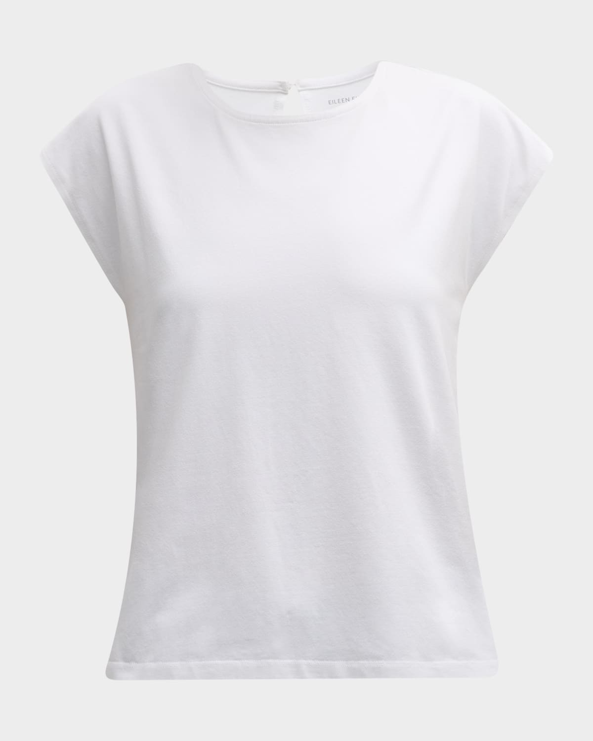 Eileen Fisher Cap-Sleeve Organic Cotton Stretch Jersey Top