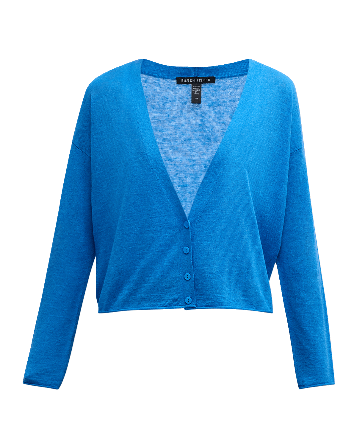 Eileen Fisher Button-Down Organic Linen-Cotton Cardigan