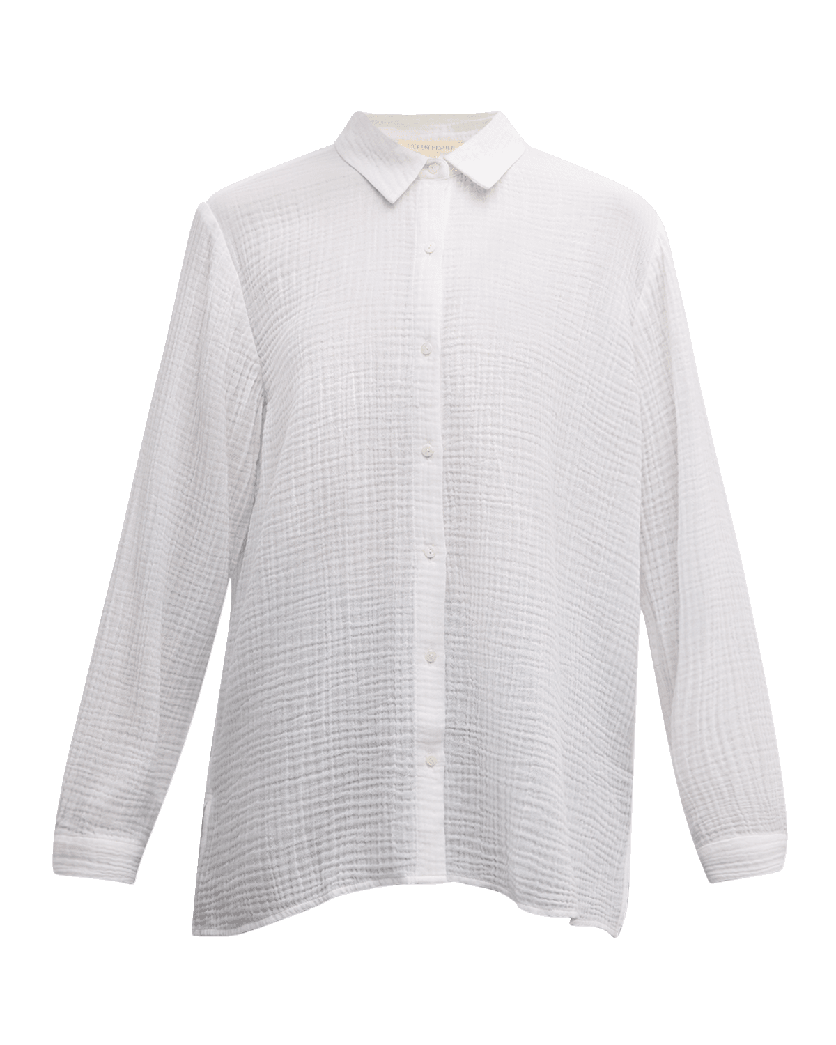 Eileen Fisher Button-Down Organic Cotton Gauze Shirt