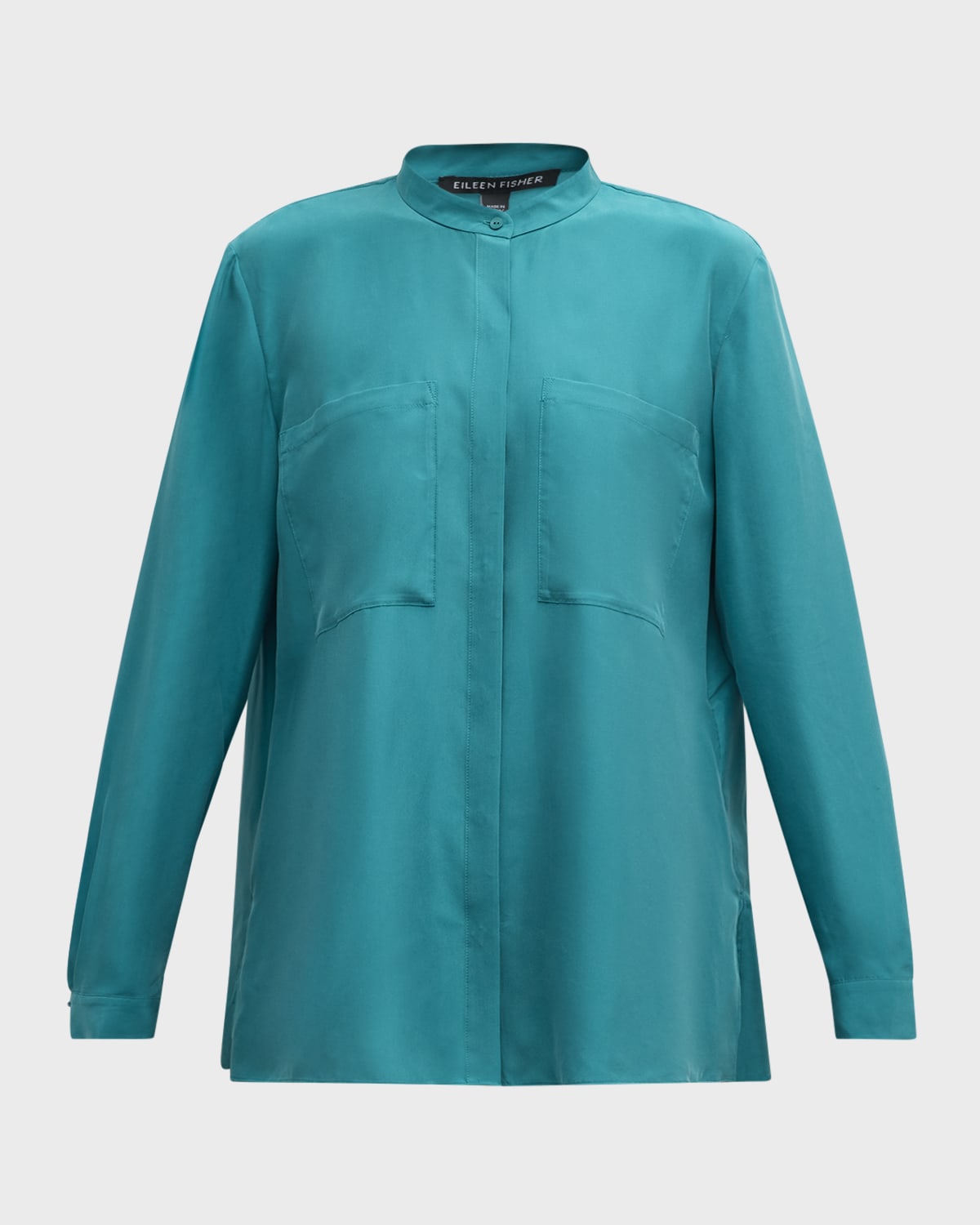 Eileen Fisher Button-Down Washed Silk Shirt