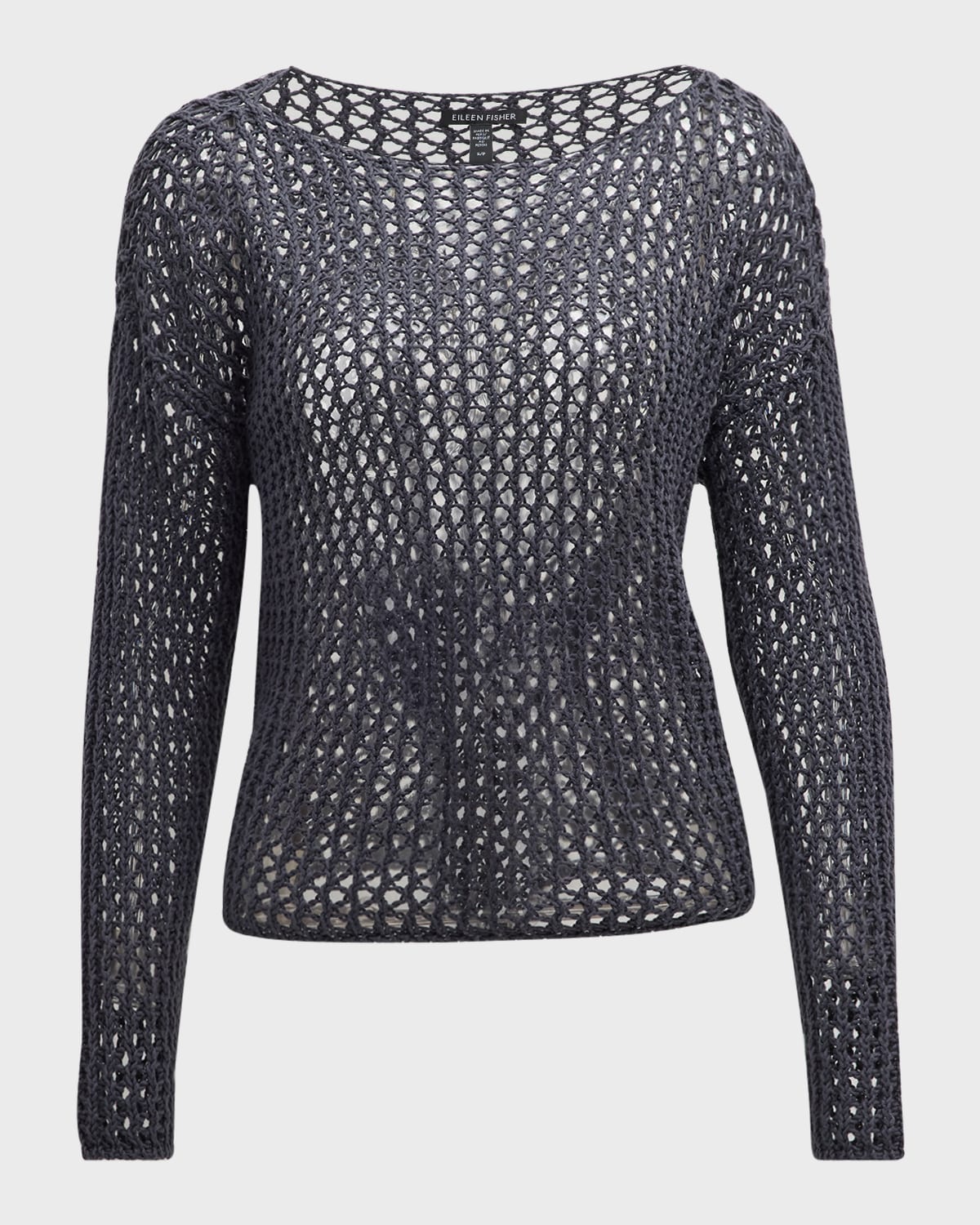 Eileen Fisher Bateau-Neck Organic Cotton Sweater