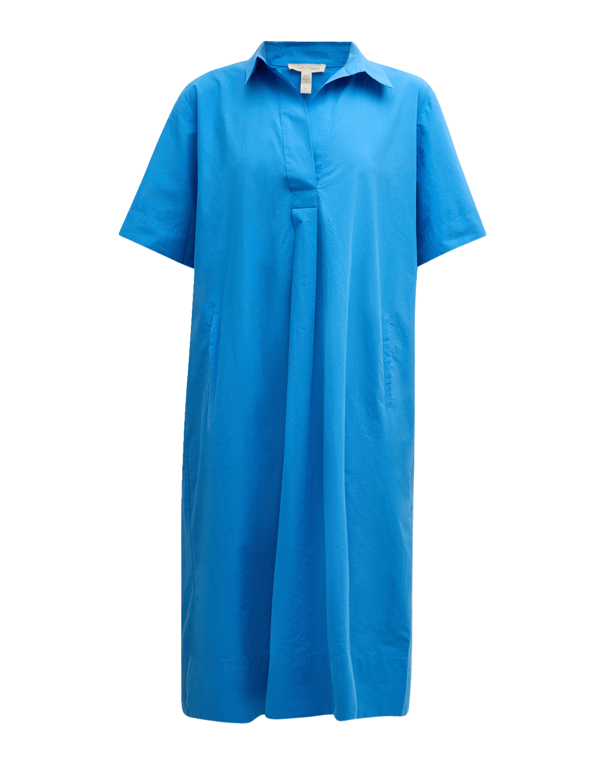 Eileen Fisher Petite Pleated Organic Cotton Poplin Midi Dress