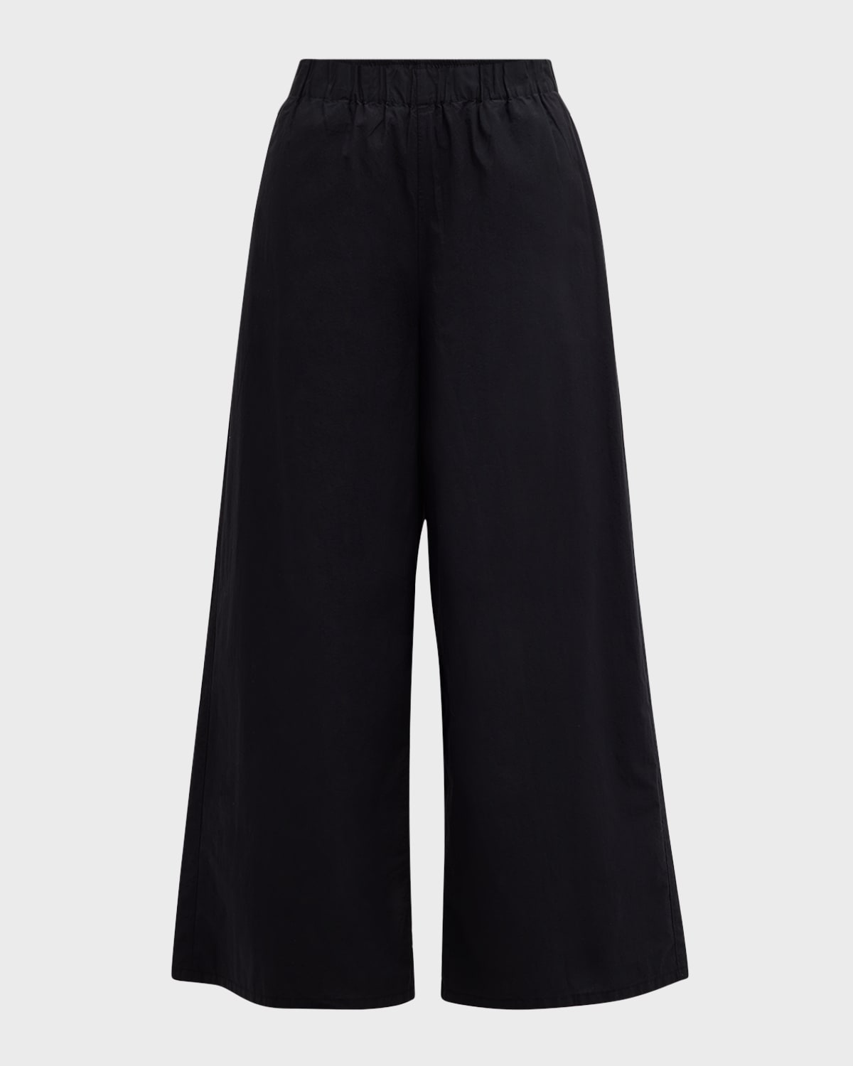 Eileen Fisher Cropped Wide-Leg Organic Cotton Poplin Pants