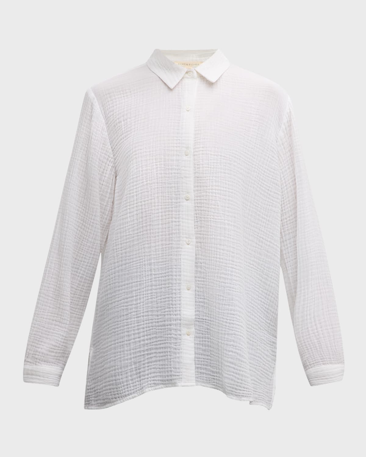 Eileen Fisher Petite Button-Down Organic Cotton Gauze Shirt