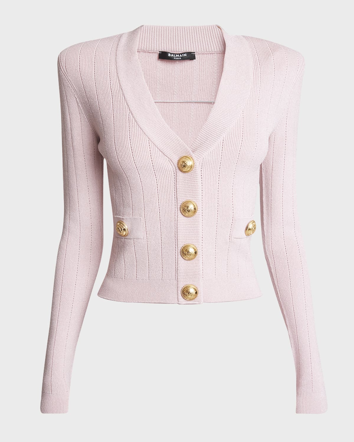 Balmain Buttoned Knit Cropped Cardigan