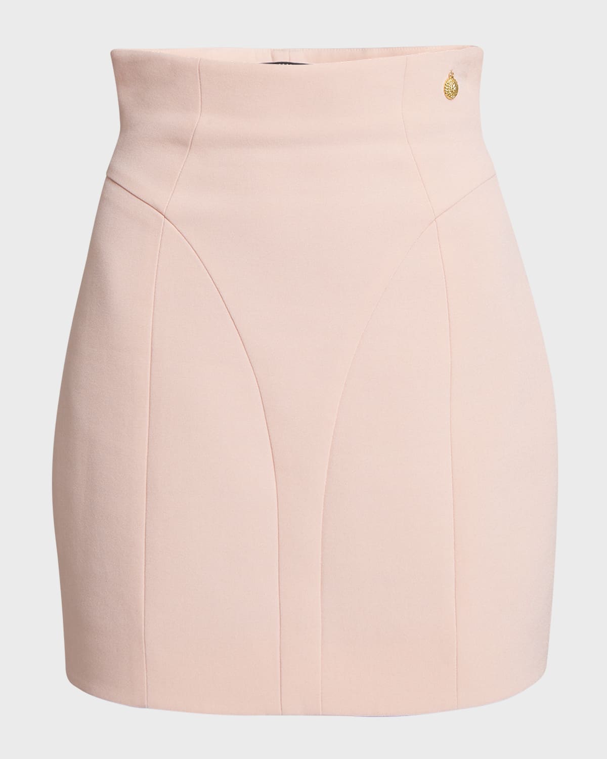 Balmain High-Waist Crepe Mini Skirt