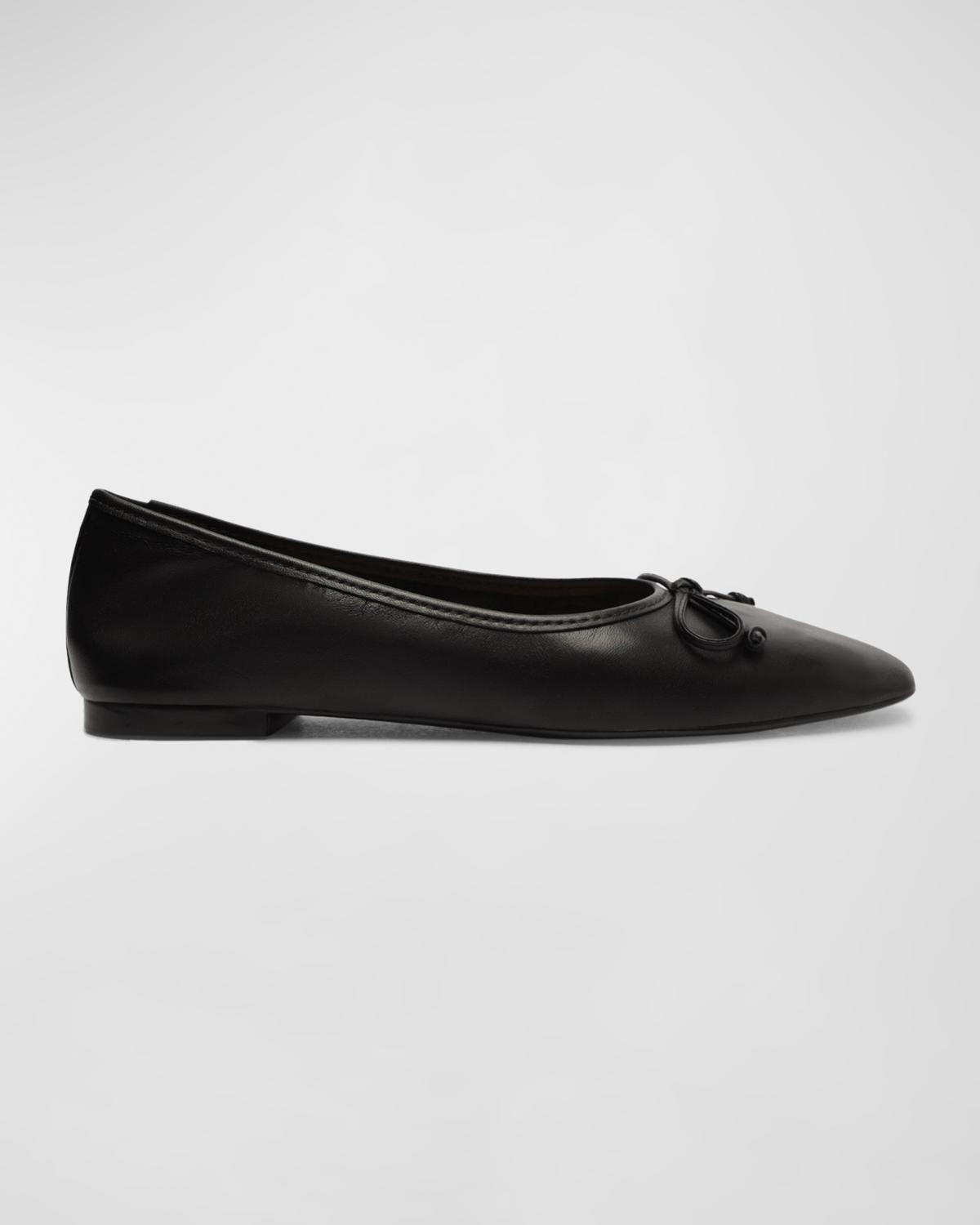 Schutz Arissa Leather Bow Ballerina Flats