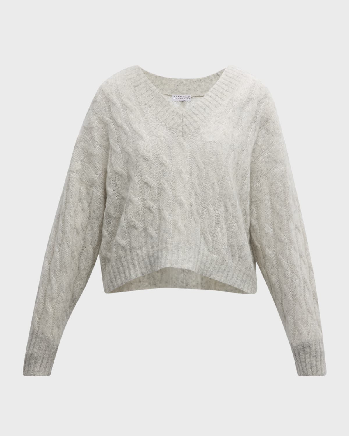 Brunello Cucinelli Mohair Wool Cable-Knit Sweater