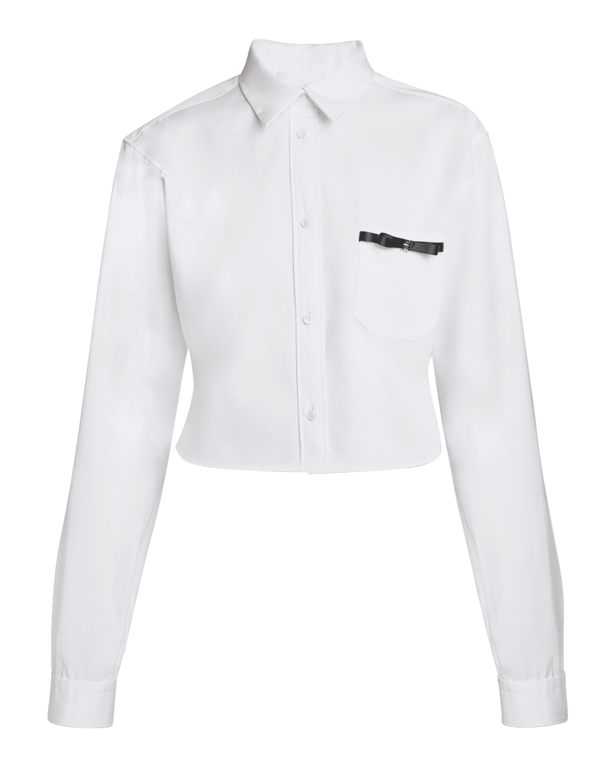 Givenchy Cropped Button-Front Shirt with Bow Detail