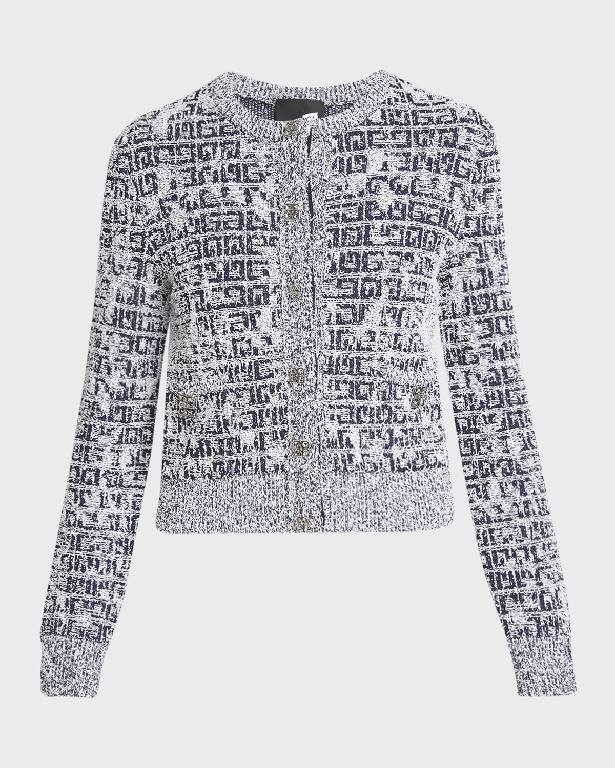 Givenchy Lurex Tweed 4G-Print Cardigan