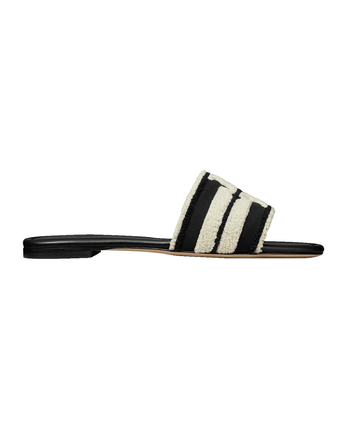 Tory Burch Double T Bicolor Flat Slide Sandals