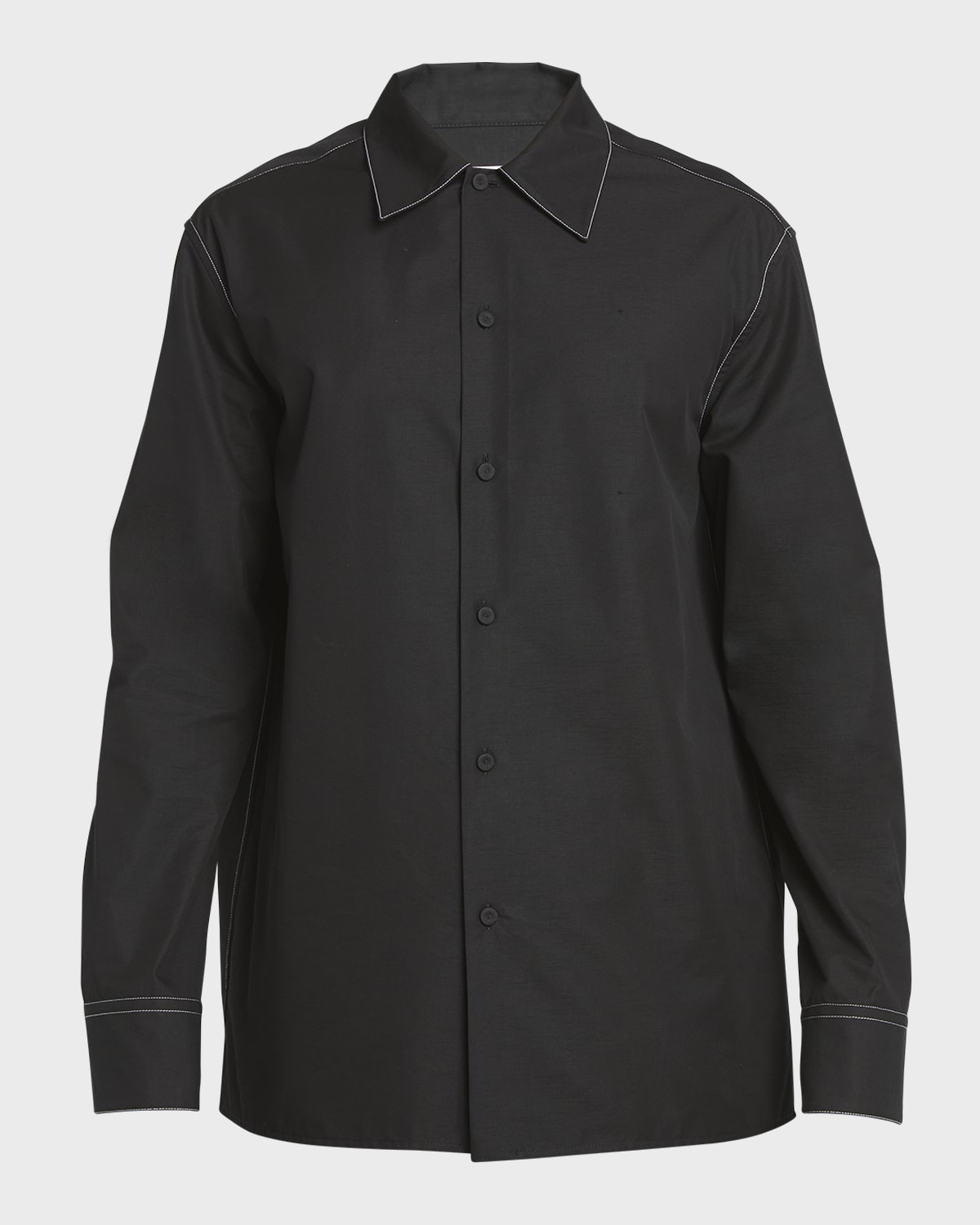 Jil Sander Men's Contrast-Stitch Dress Shirt