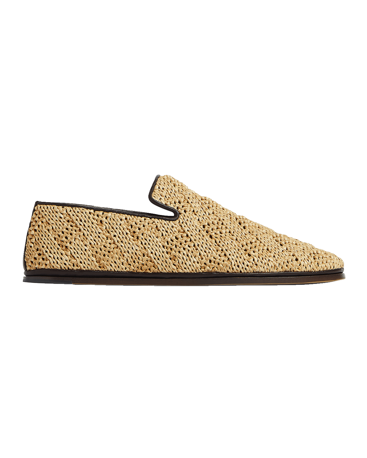 Bottega Veneta Sunday Raffia Slipper Loafers