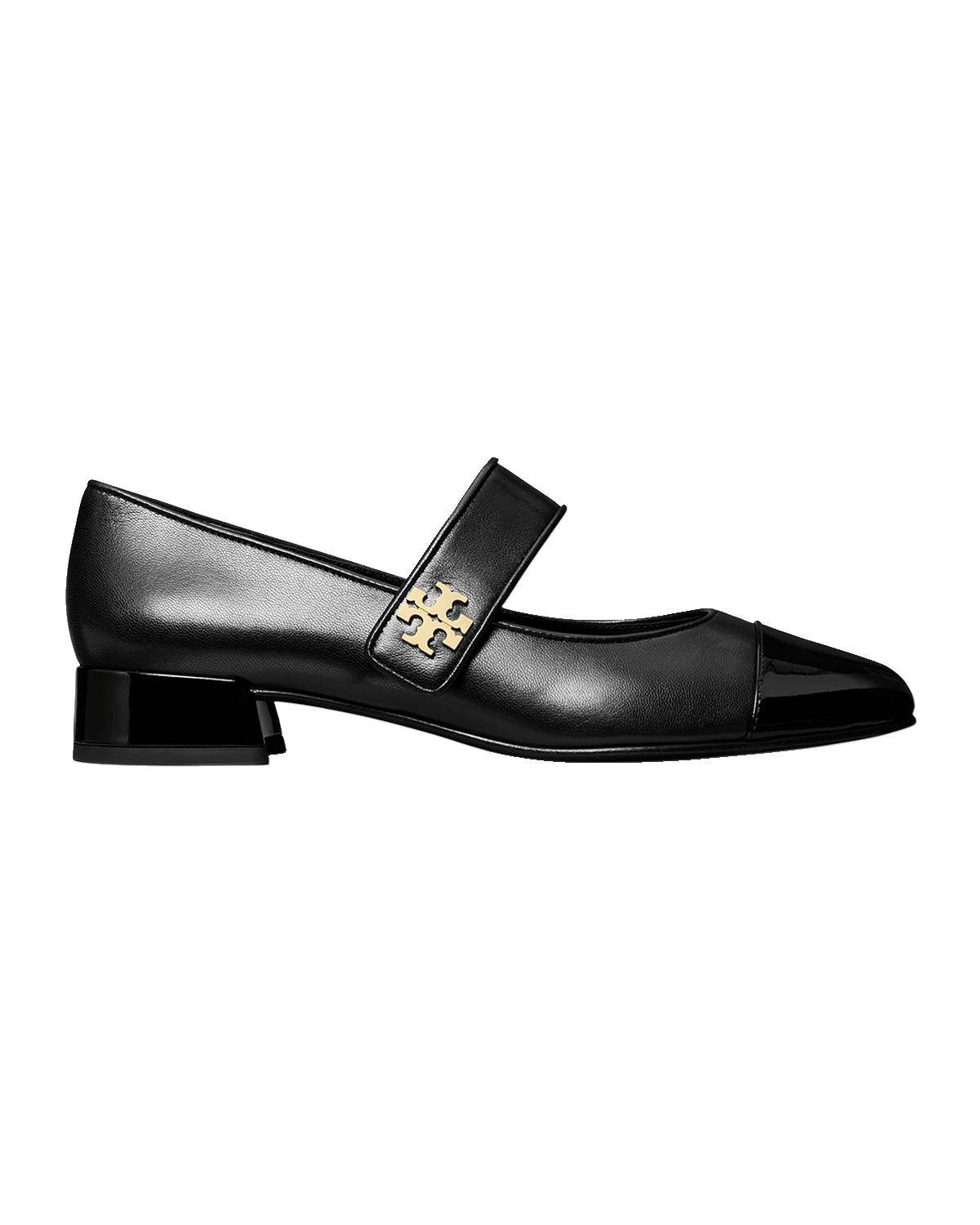 Tory Burch Mary Jane Cap-Toe Leather Ballerina Flats