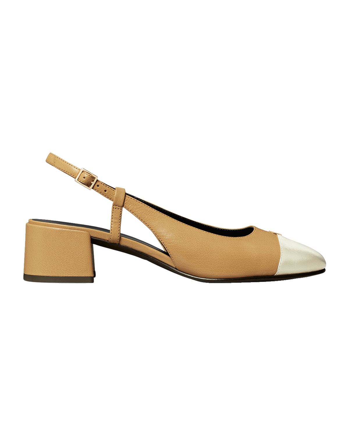 Tory Burch Bicolor Cap-Toe Slingback Pumps