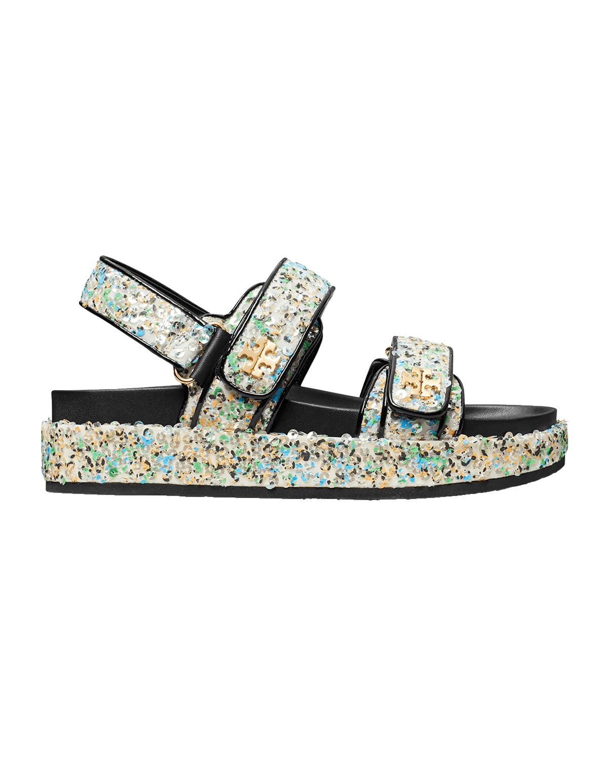 Tory Burch Kira Sequin Dual-Band Sport Sandals