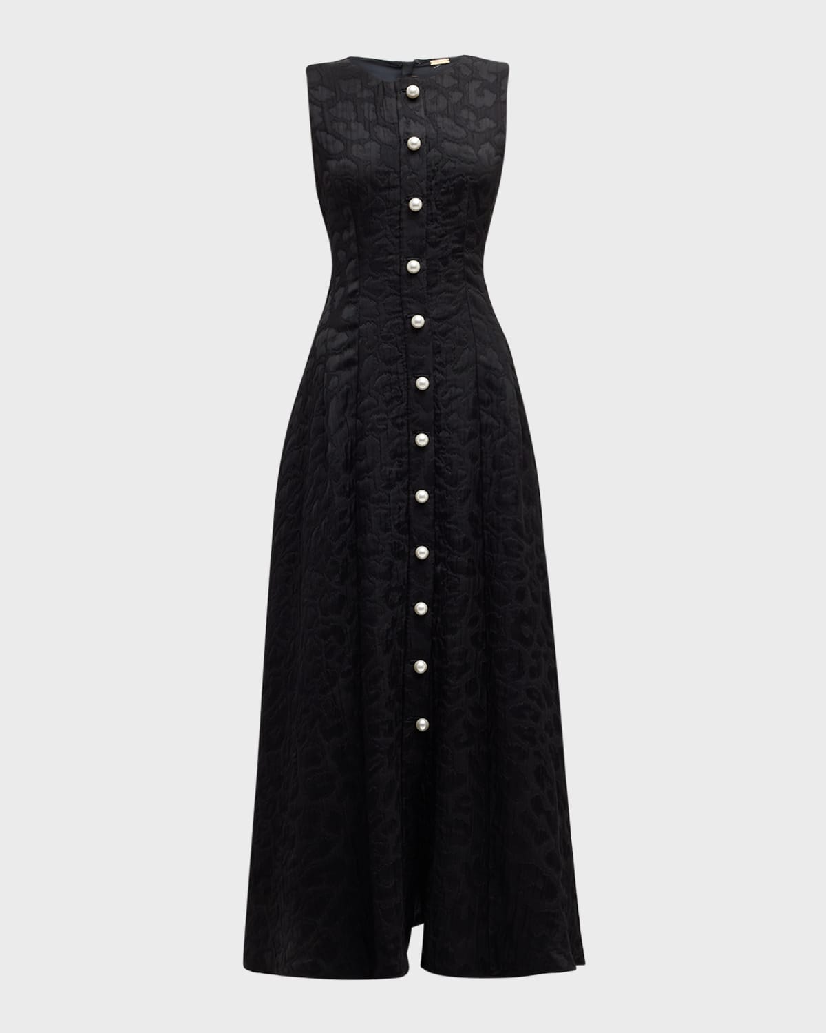 Adam Lippes Rory Panther Matelasse Button-Front Maxi Dress