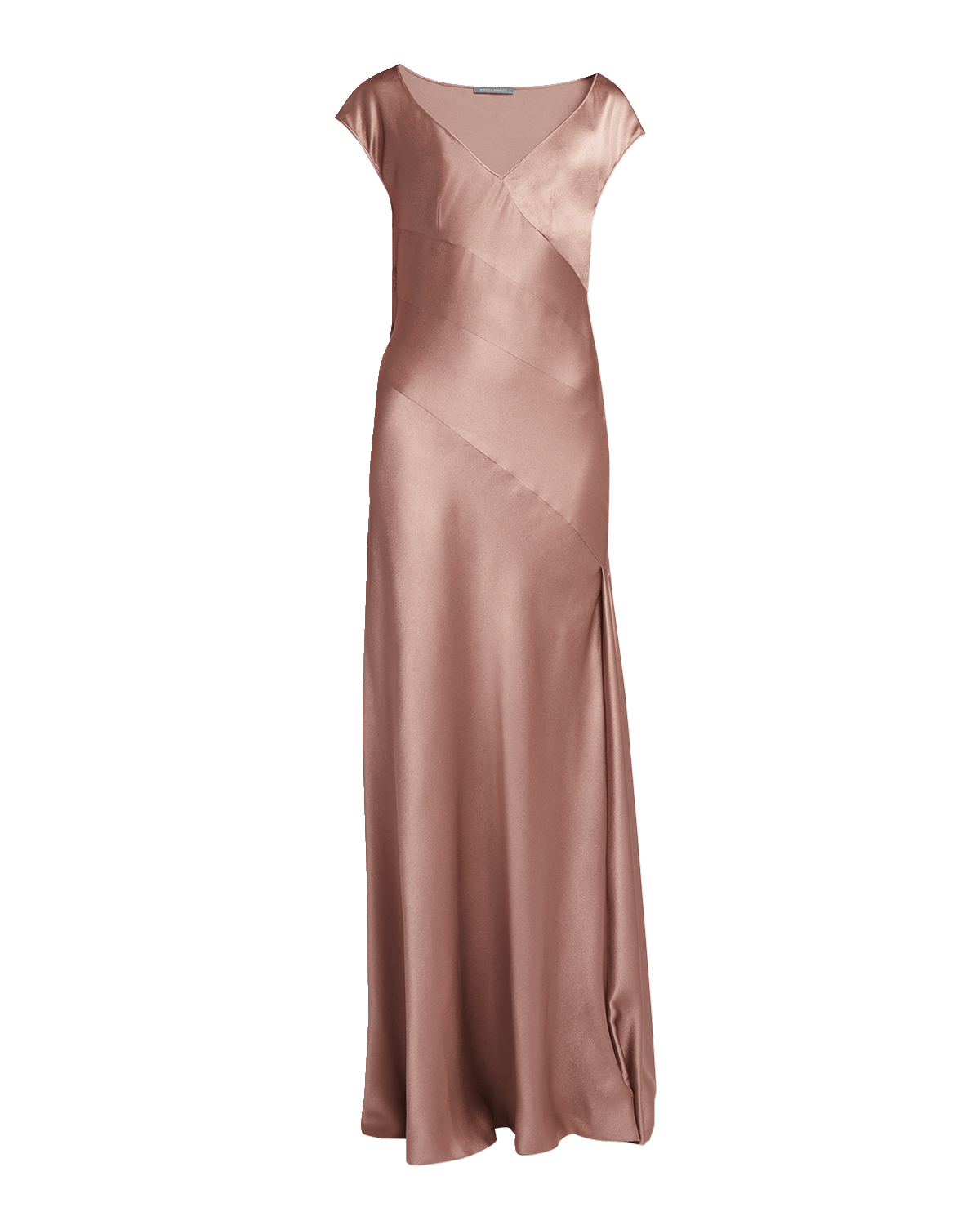 Alberta Ferretti Satin Cap Sleeve Gown