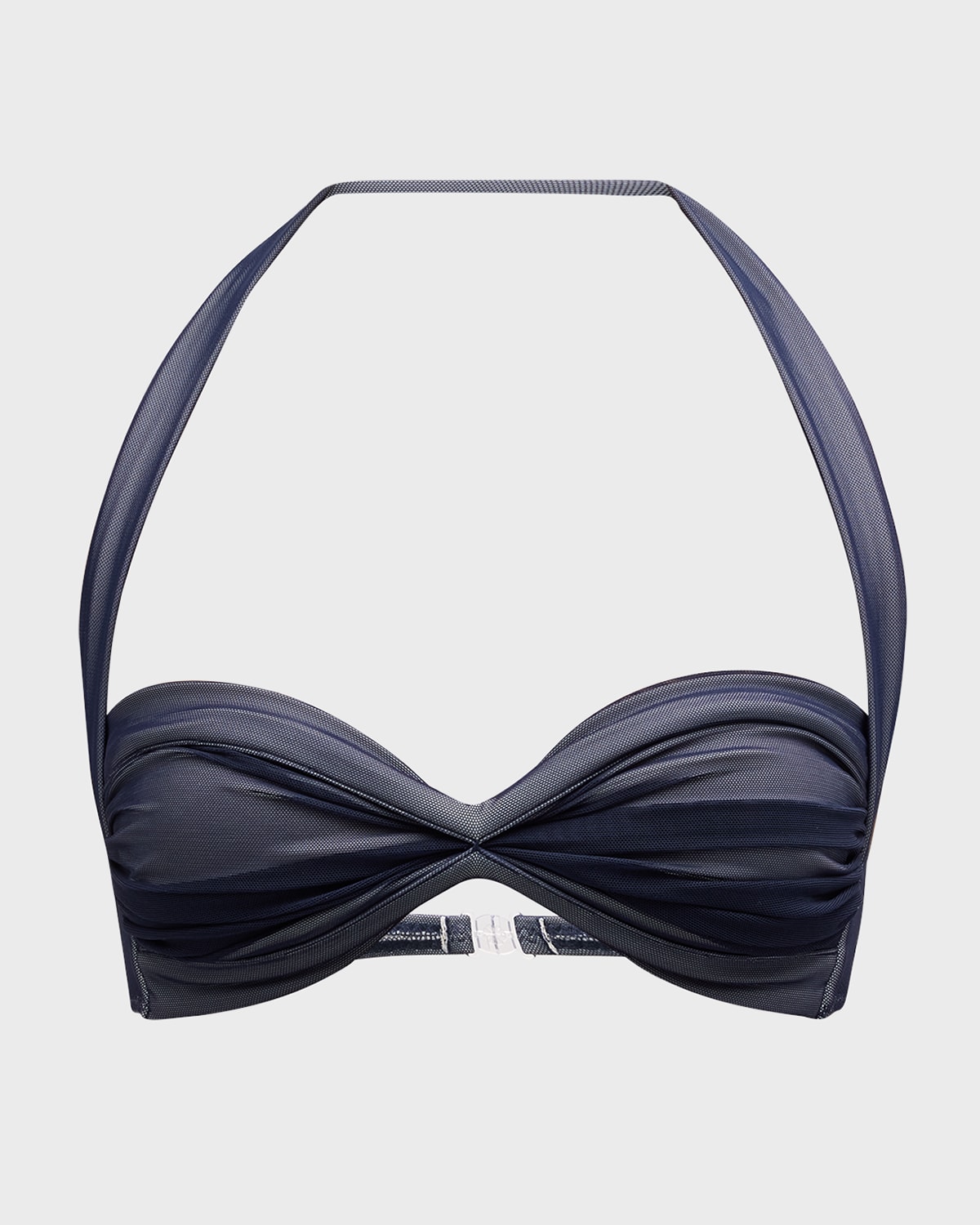 Norma Kamali Bill Ruched Mesh Bikini Top