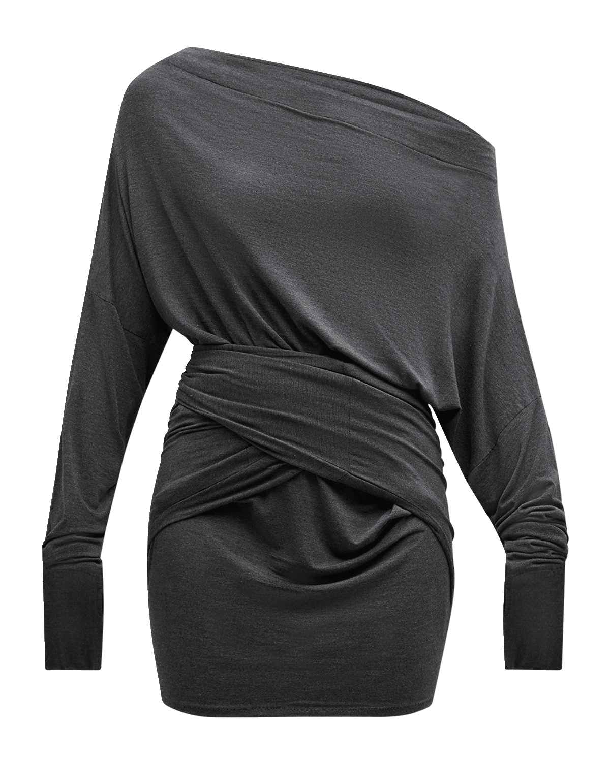 Norma Kamali Four Sleeve All-In-One Wrap Mini Dress