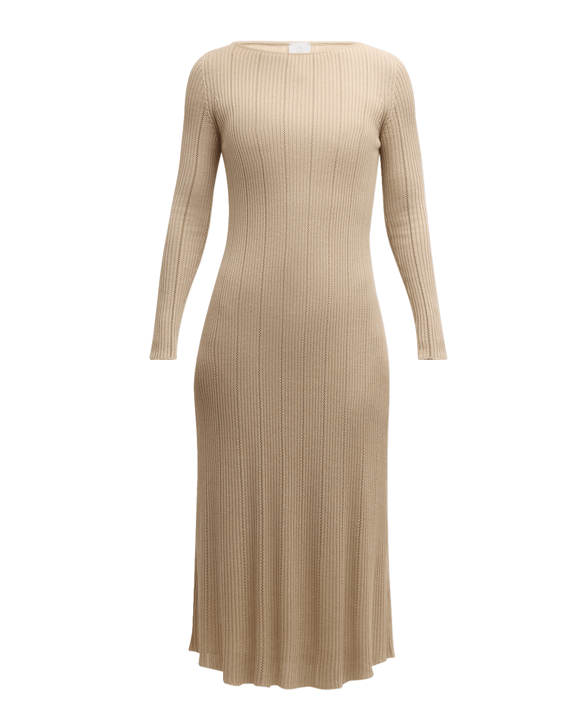 Eleventy Pointelle Ribbed-Knit Midi Dress