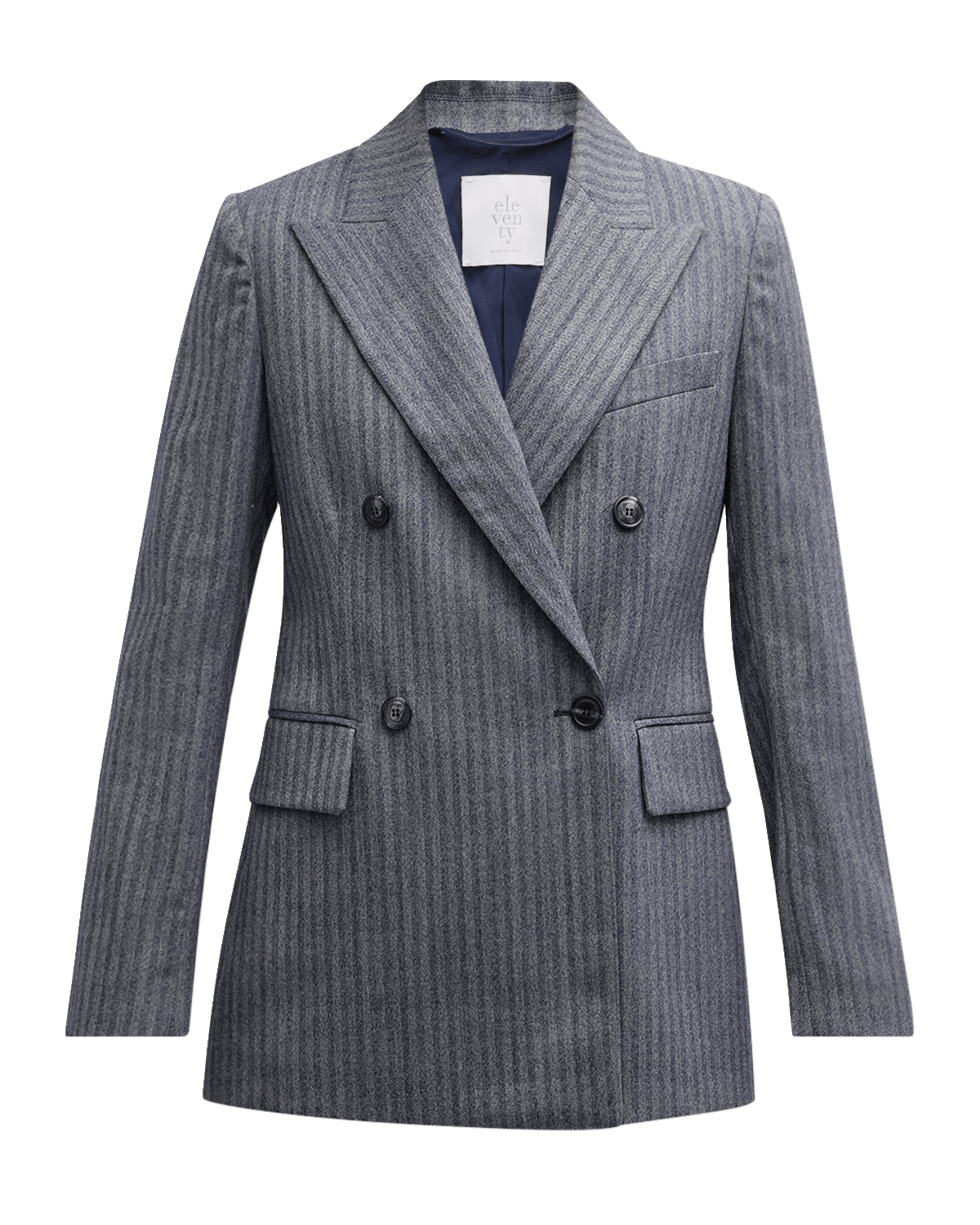 Eleventy Striped Double-Breasted Blazer