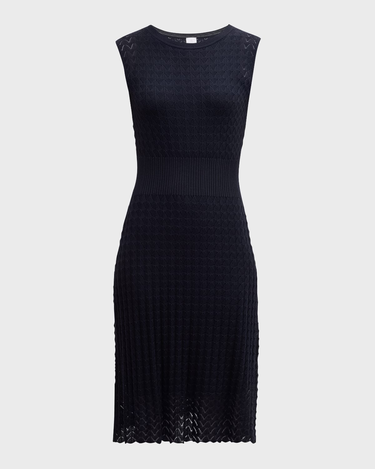 Eleventy Sleeveless Pointelle-Knit Dress