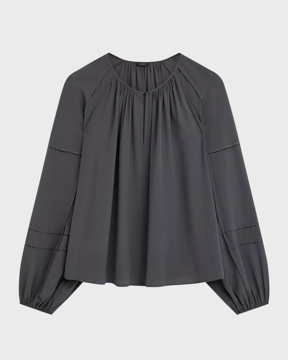 Joseph Havre Ruched Raglan-Sleeve Silk Blouse