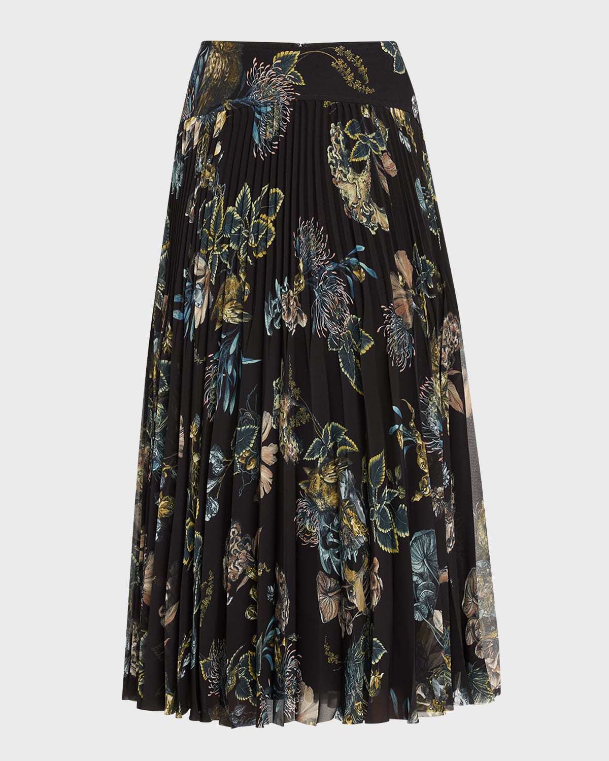 Jason Wu Collection Forest Floral Pleated Chiffon Skirt