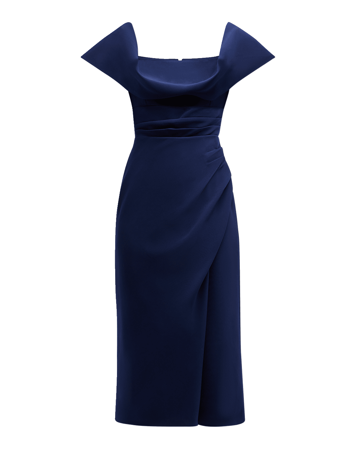 Carolina Herrera Draped Midi Dress with Slit