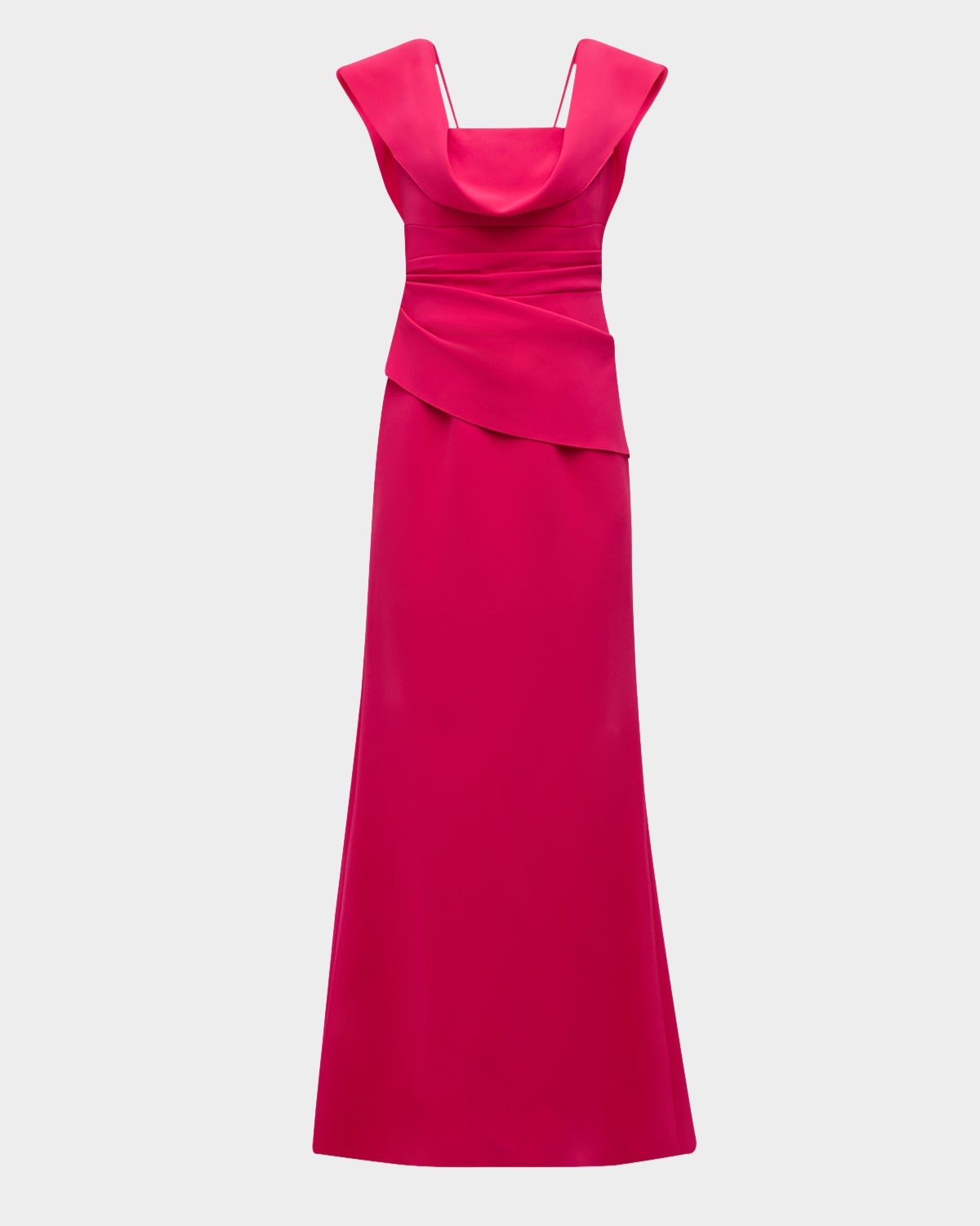 Carolina Herrera Draped Sleeveless Flared Gown