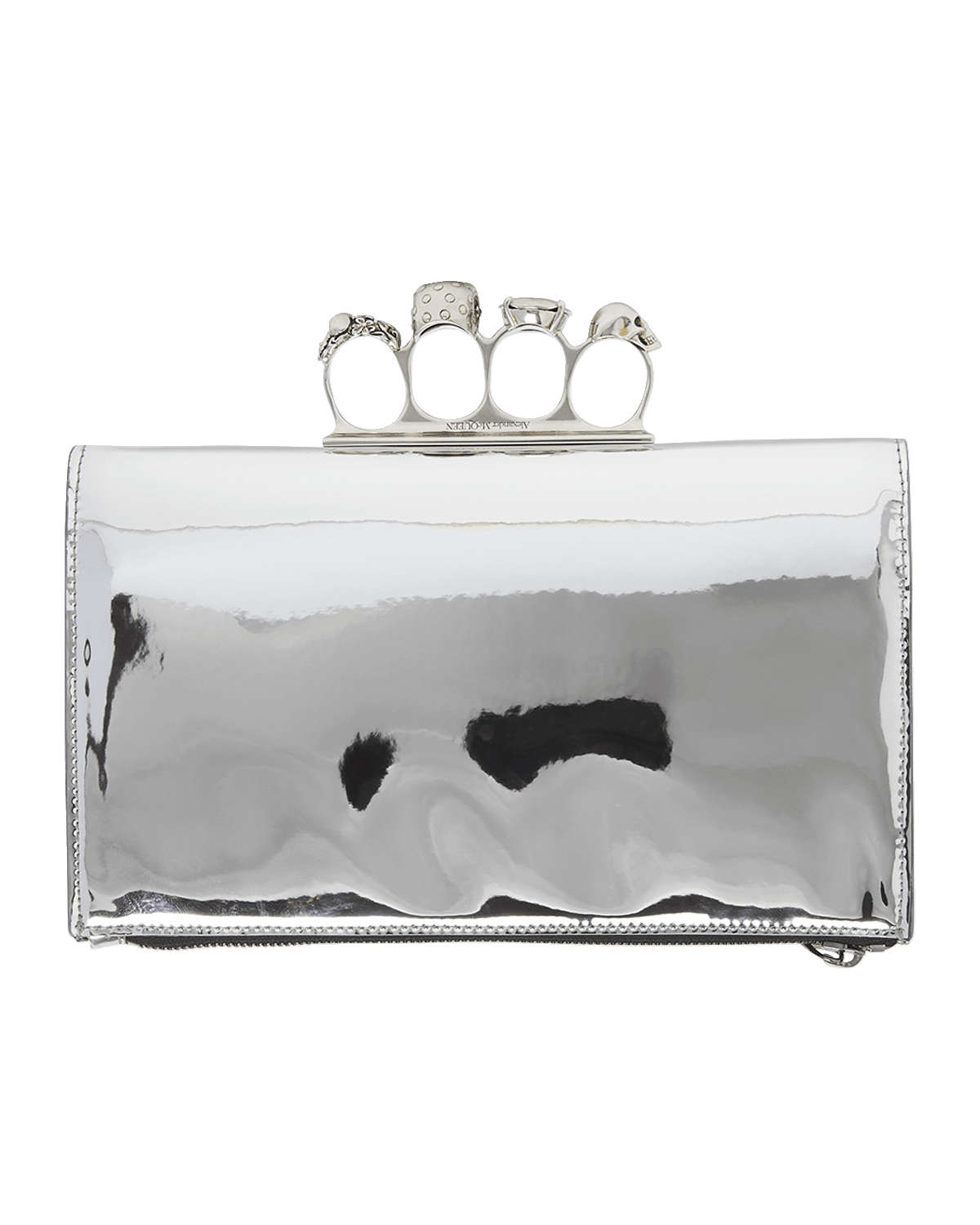 Alexander McQueen Men's The Knuckle Metallic Zip Wallet