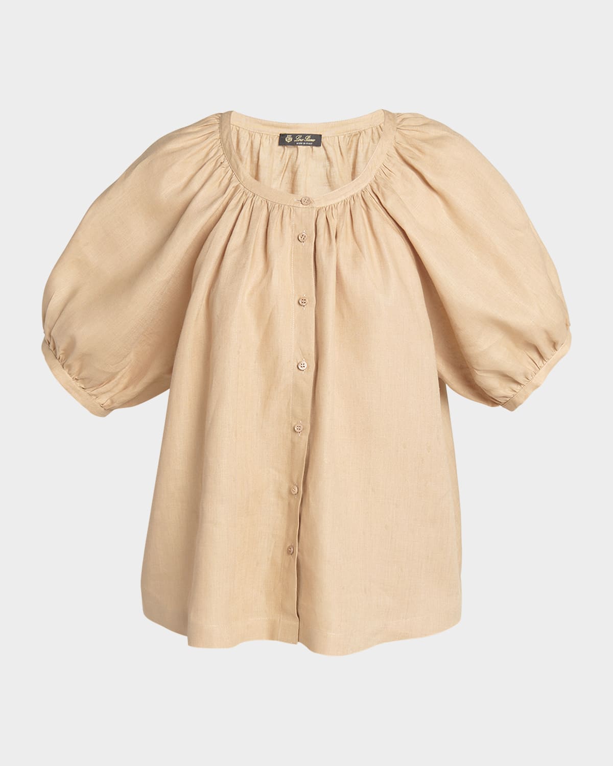 Loro Piana Cam Gritt Solaire Flax Blouse
