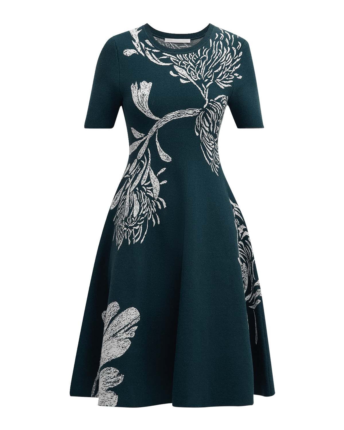 Jason Wu Collection Pincushion Floral Knit Flared Midi Dress