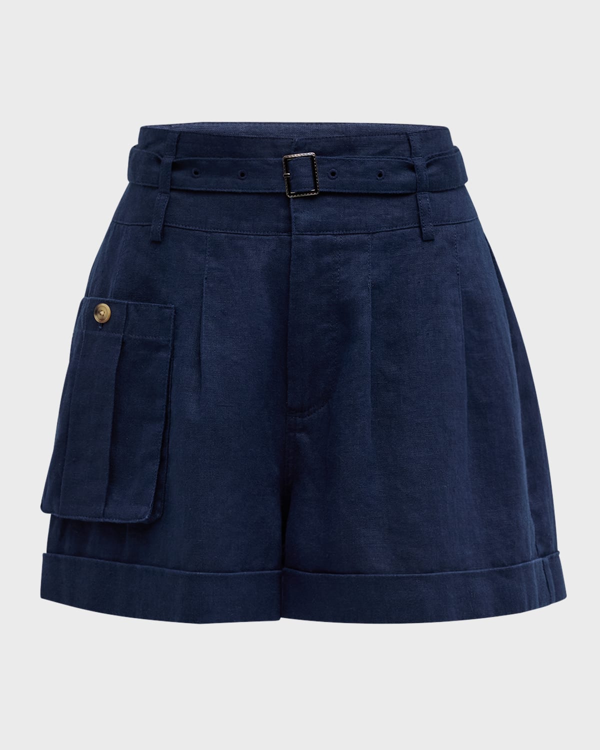 ATM Anthony Thomas Melillo Heavyweight Linen High-Waisted Shorts
