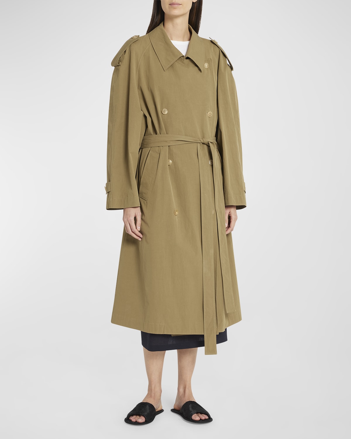 THE ROW Denver Belted Long Trench Coat
