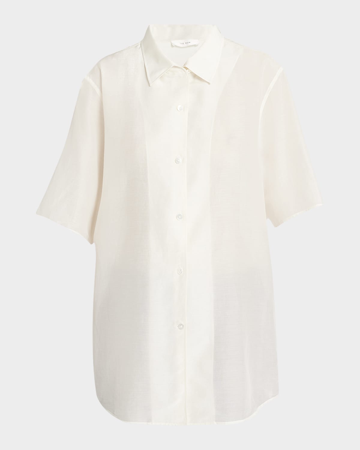 THE ROW Vale Short-Sleeve Cotton Button-Down Shirt