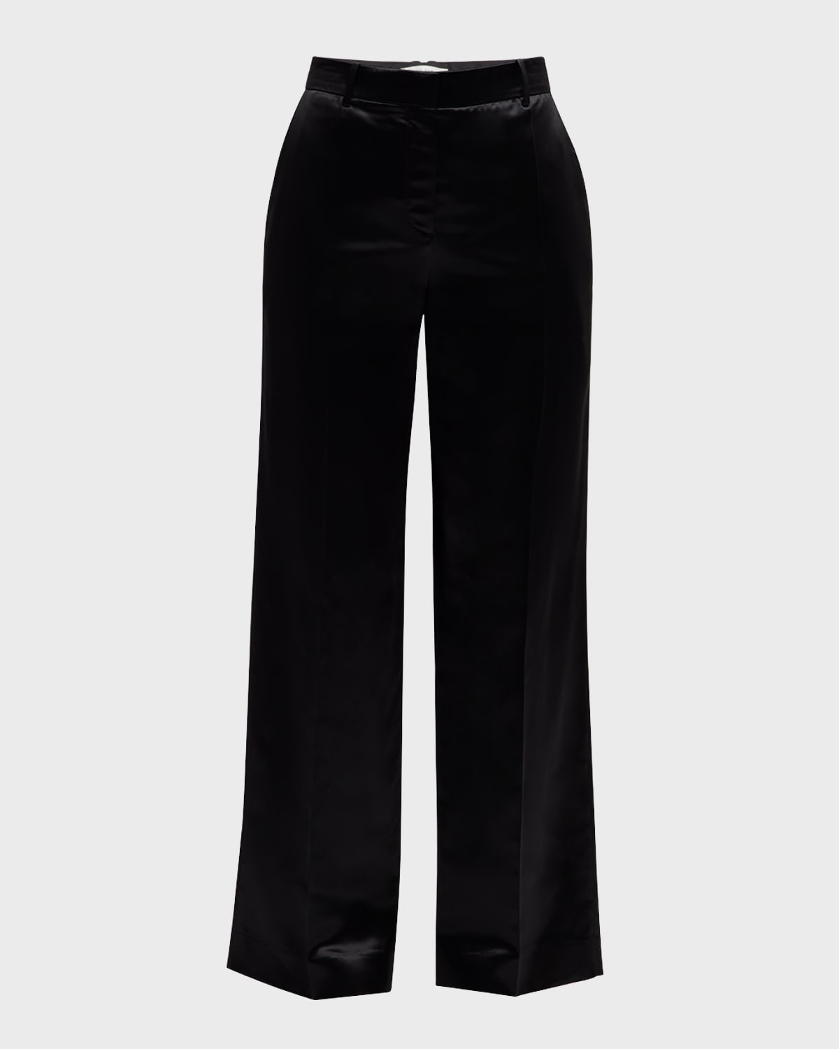 THE ROW Encore Mid-Rise Satin Straight-Leg Pants