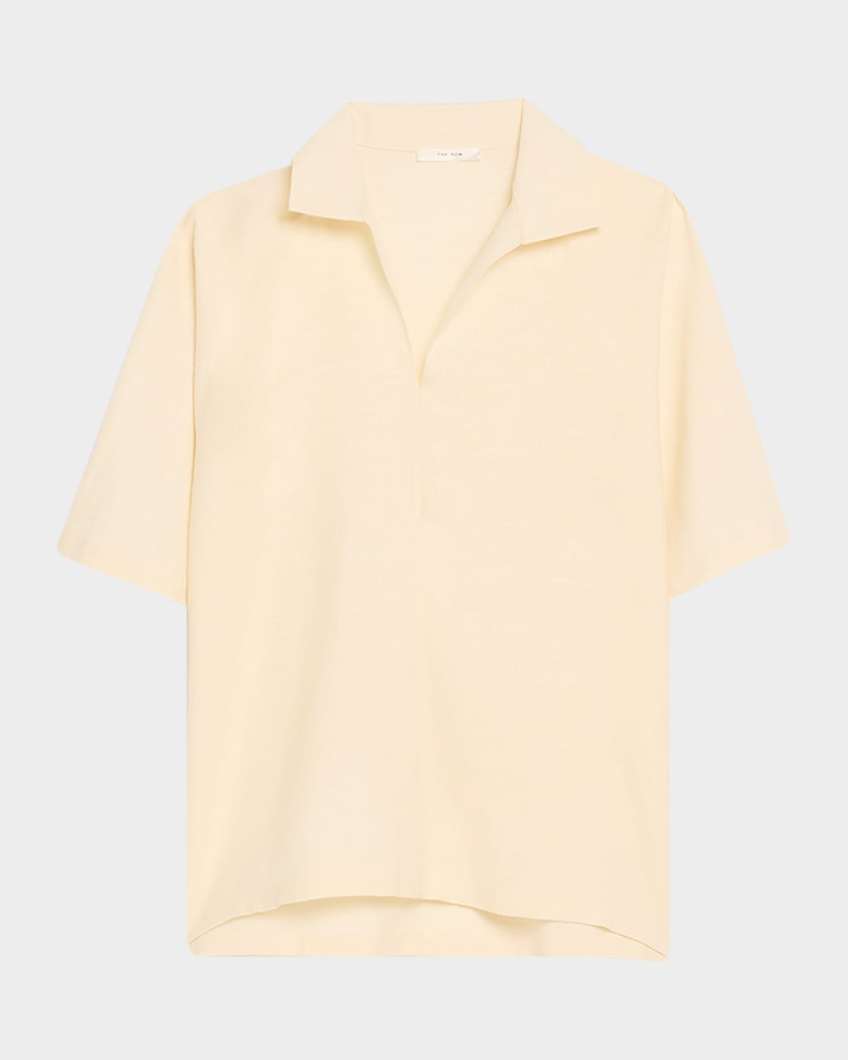 THE ROW Wen Short-Sleeve Collared Top