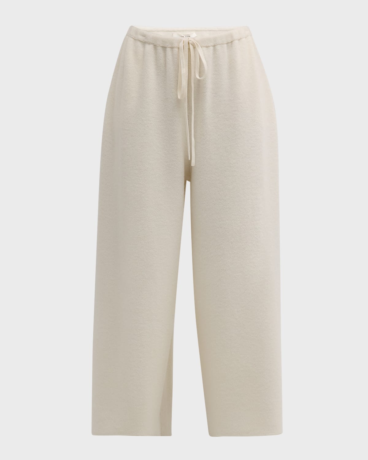 THE ROW Geordie Cashmere Towelling Wide-Leg Pull-On Pants