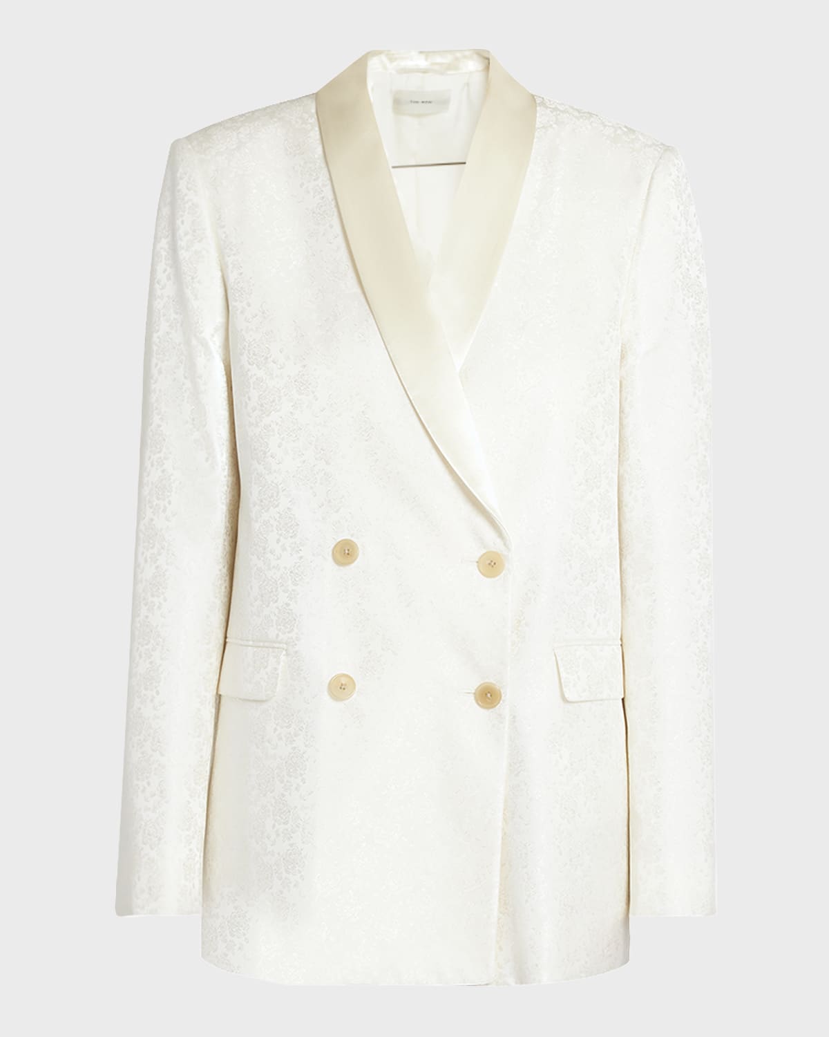 THE ROW Jerome Floral Jacquard Double-Breasted Satin-Lapel Jacket