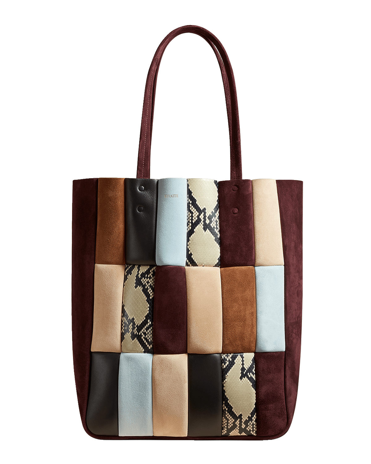 Khaite Zoe Multicolor Patchwork Leather Tote Bag