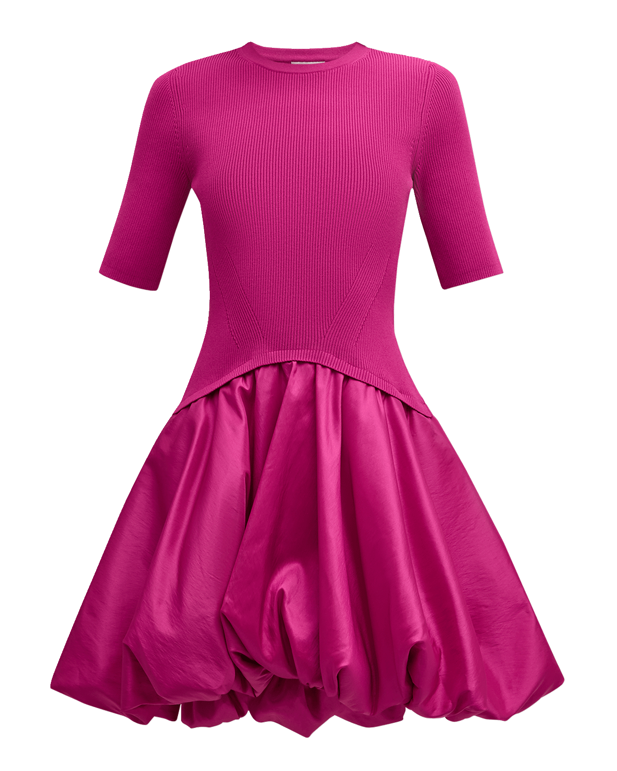 SIMKHAI Kenny Ribbed Bubble Mini Dress