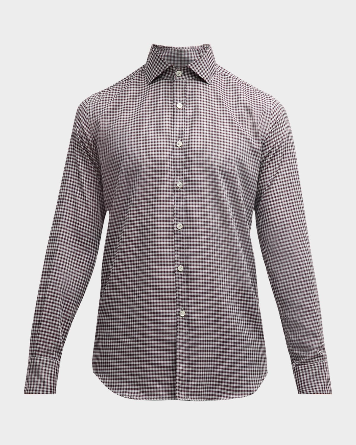 Canali Men's Cotton Gingham Casual Button-Down Shirt