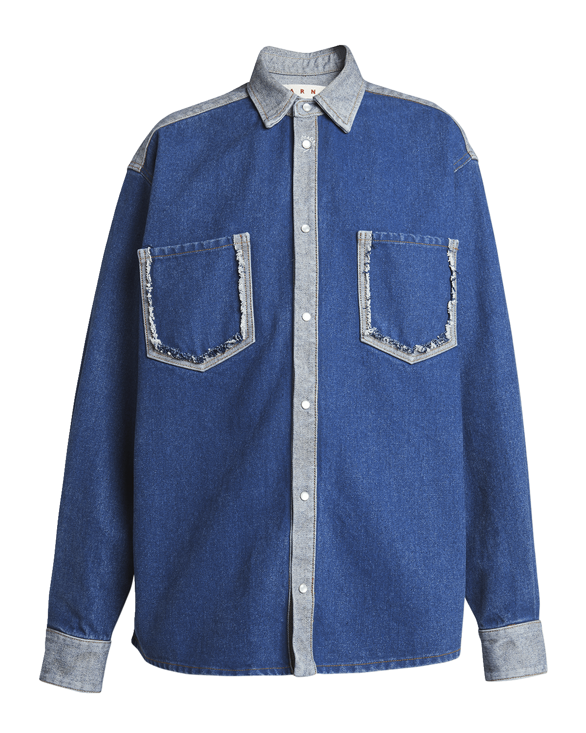Marni Bi-Color Denim Oversized Collared Shirt