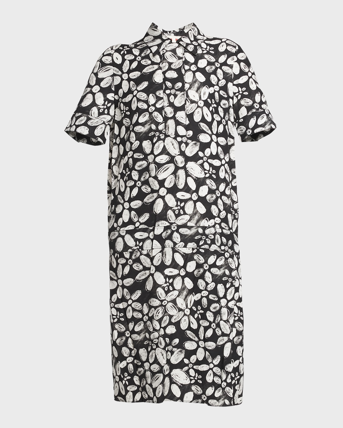 Marni Floral Print Midi Shirtdress