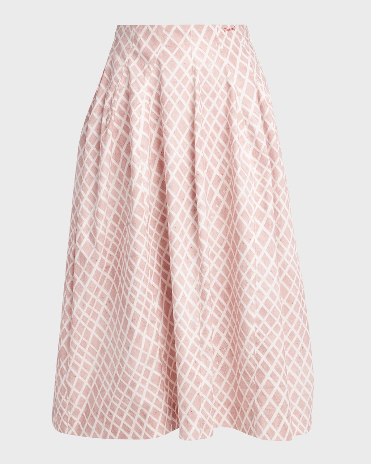 Marni Lattice-Print Midi Skirt