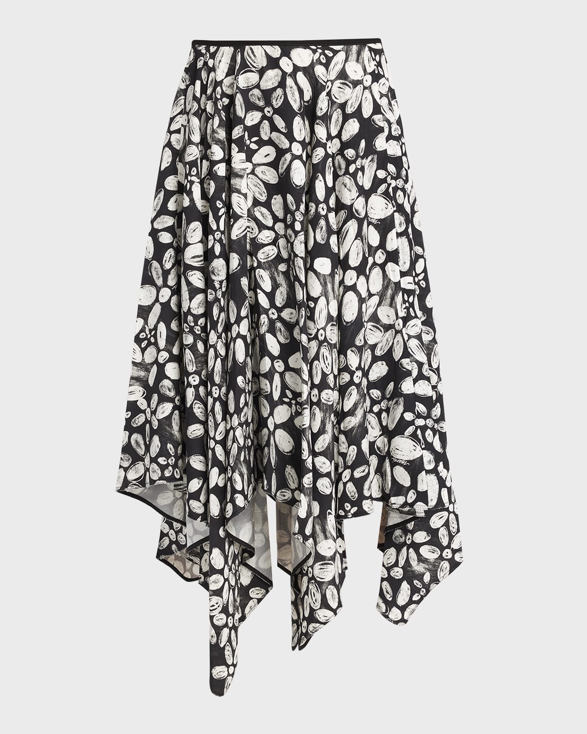 Marni Flower-Print Handkerchief Midi Skirt